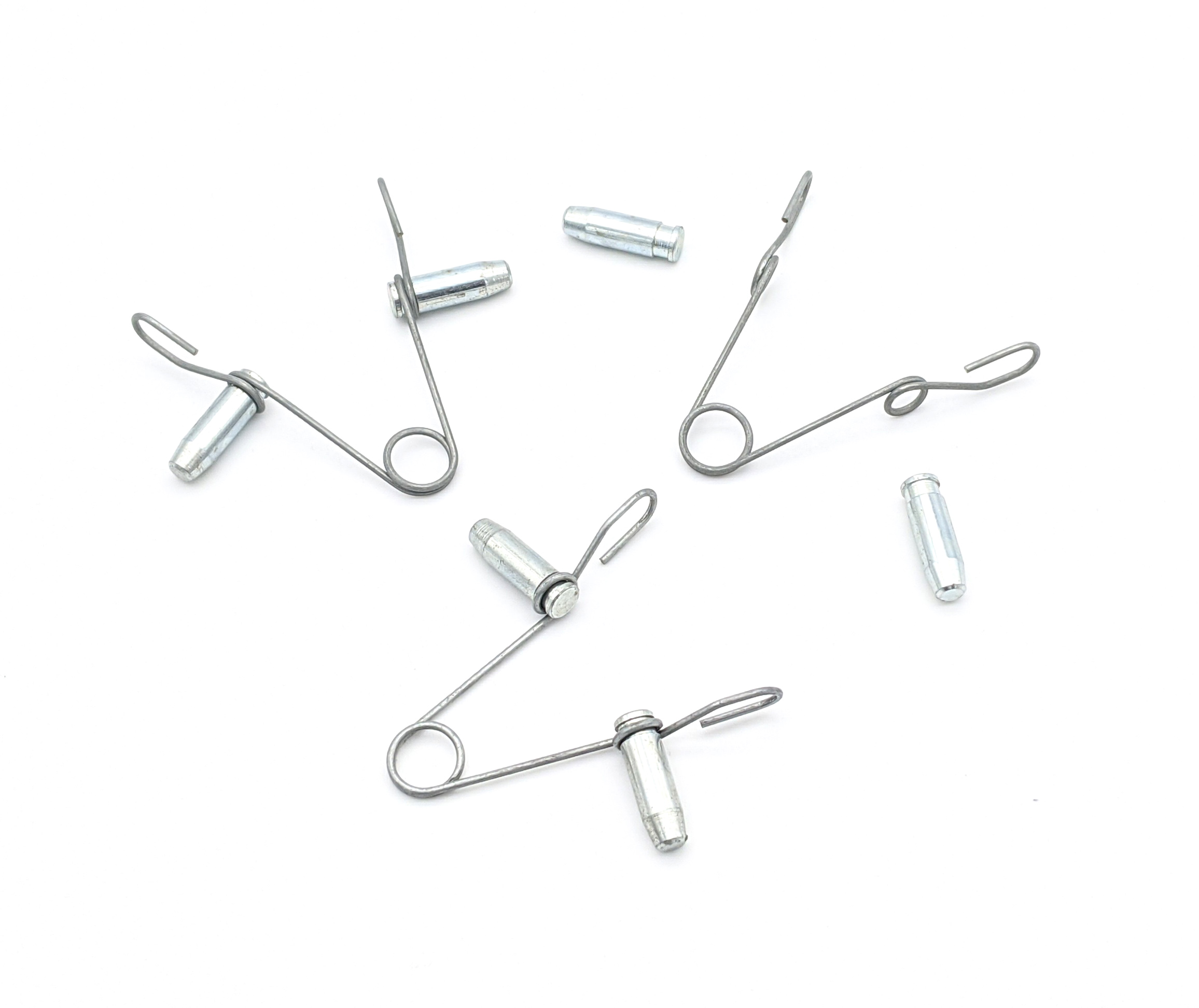 Small torsion spring pin clips for agriculture seed planters