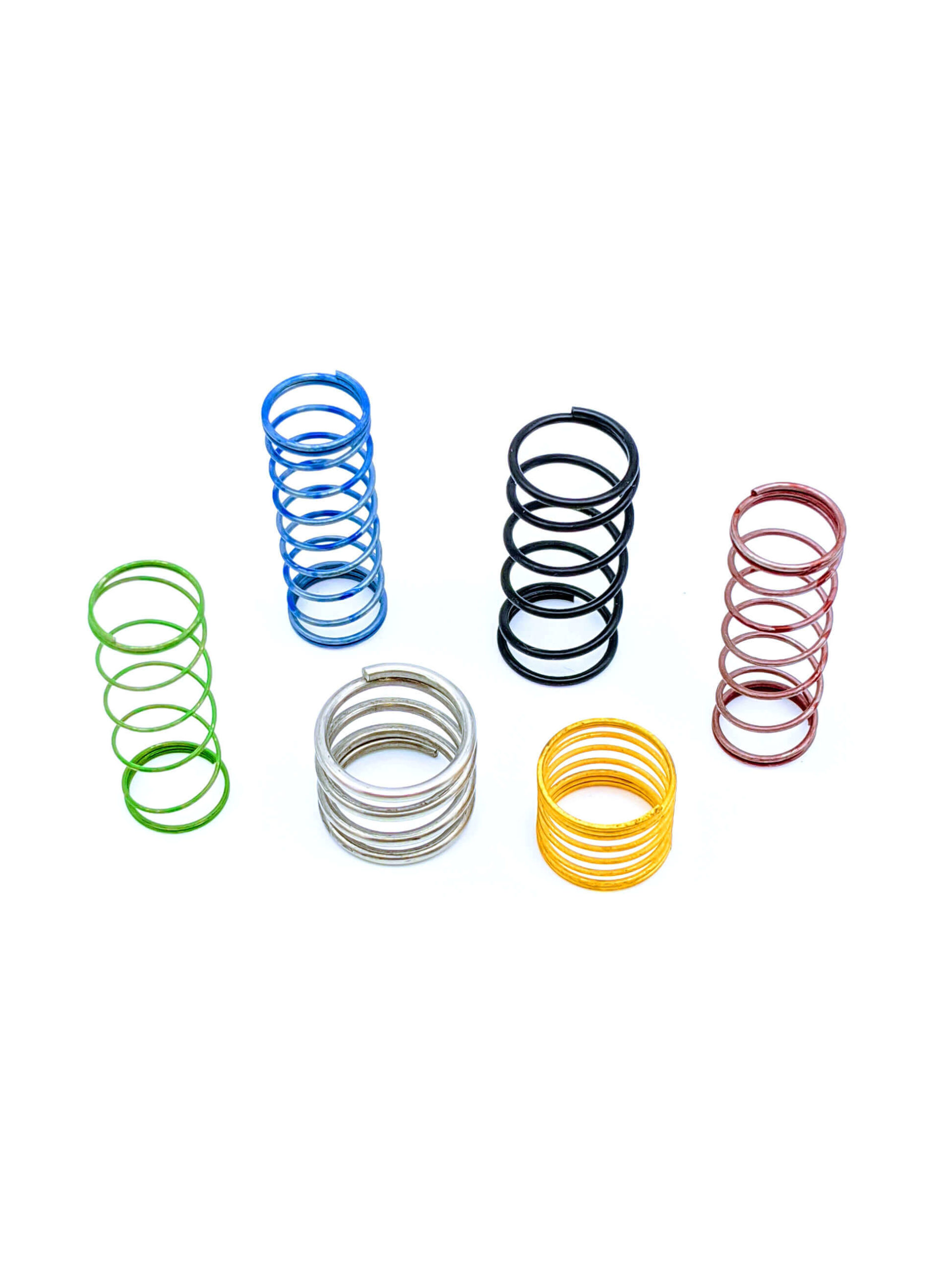 Coil spring types with in-house dye and paint finishes