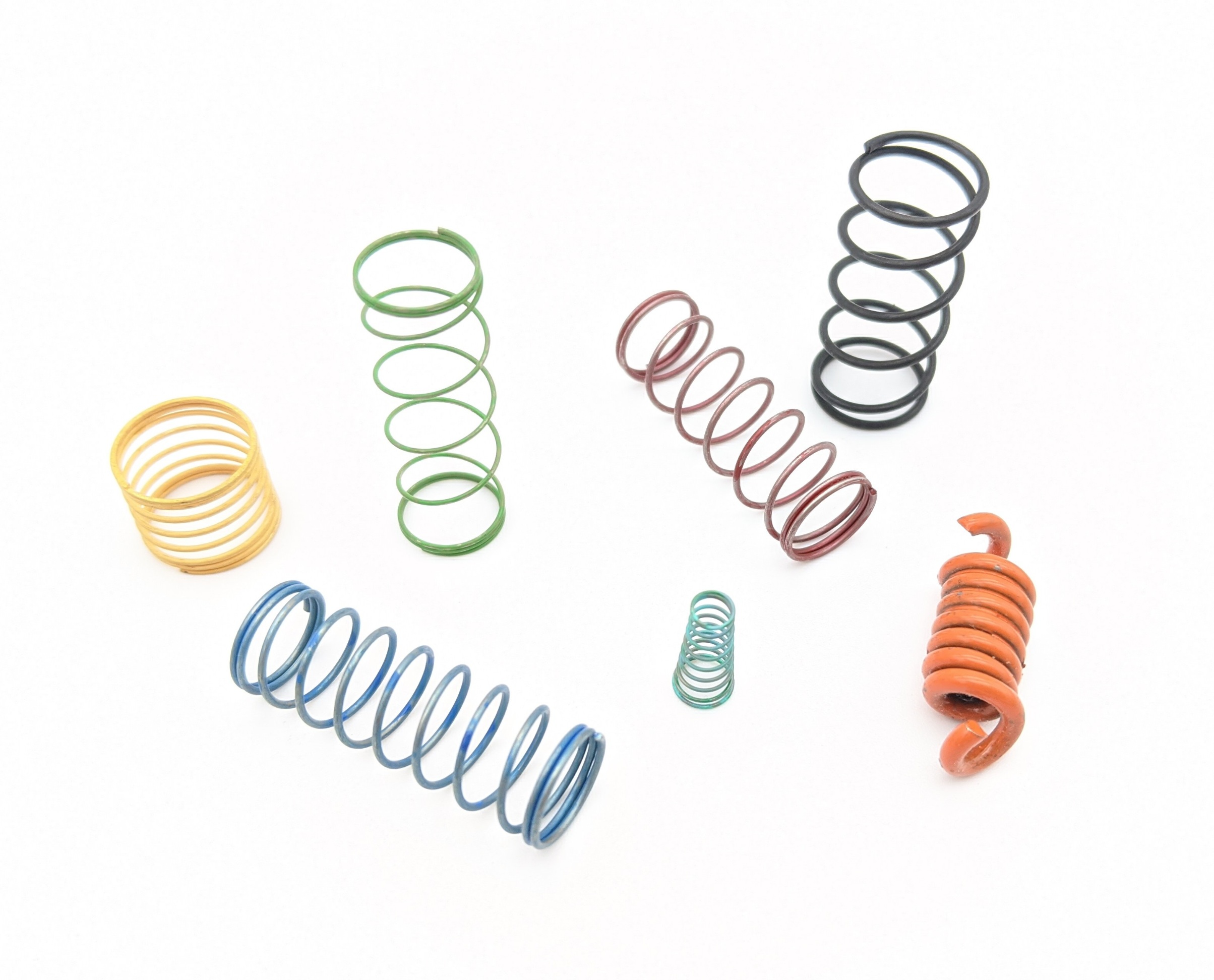 Coil spring types with in-house dye and paint finishes